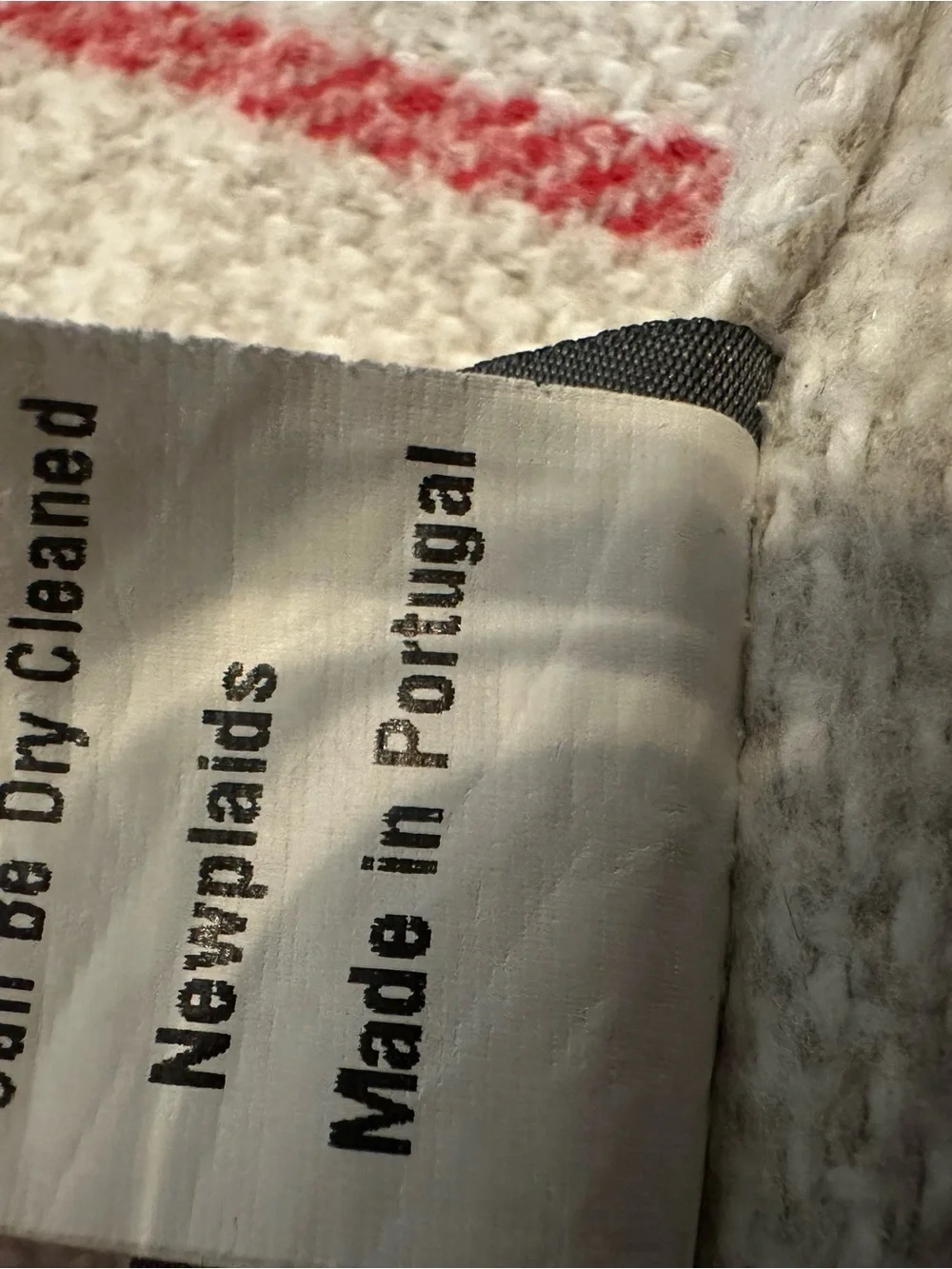 Made in Portugal Cotton Blend Light Gray Plaid Fringe Throw